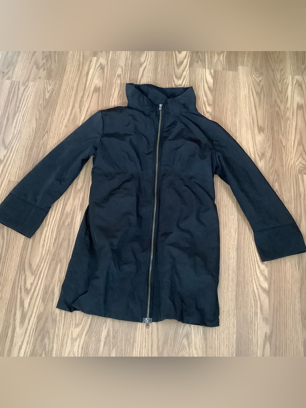 Simply Vera Vera Wang Women's Black Zip Up Lined Jacket Funnel Neck Size S